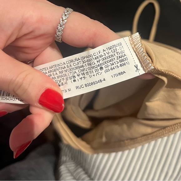 NWOT Zara Beige Nude Bodysuit Size Medium - Picture 7 of 7